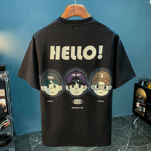 Premium Men's Artistic T-Shirt – Summer Loose Fit Short Sleeve Top, Trendy Youth Casual Streetwear