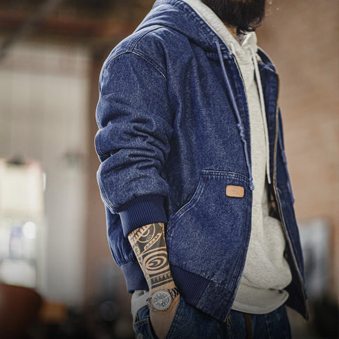 Retro Denim hooded Jacket