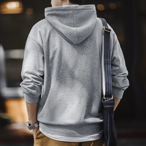 Casual Denim Pocket-Spliced Hoodie
