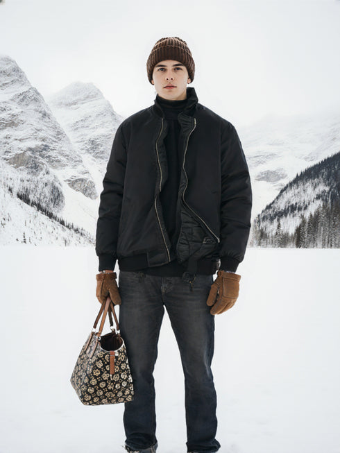 Thick Embroidered Baseball Winter Jacket