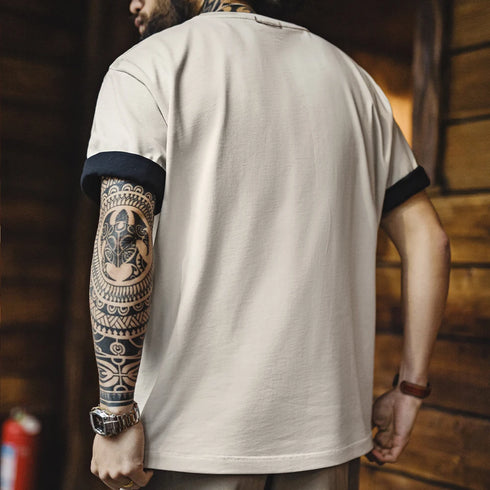 Men's Casual Printed T-Shirt – Summer Heavyweight Cotton Loose Fit Streetwear Tee