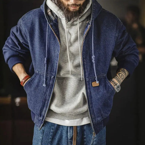 Retro Denim hooded Jacket