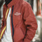 Men's Retro 60's contrasting racing jacket with embroidered chest badge and zipper closure
