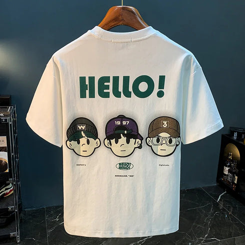 Premium Men's Artistic T-Shirt – Summer Loose Fit Short Sleeve Top, Trendy Youth Casual Streetwear