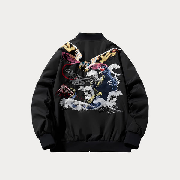 Embroidered Sukajan Jacket – MA1 Casual Loose Fit Animal Design Coat 2025