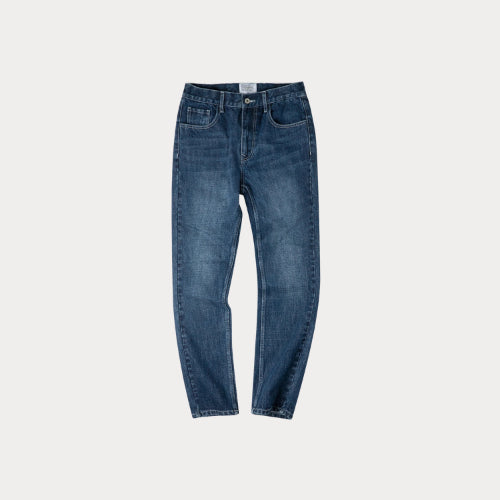 Men's Retro Straight Leg Denim Jeans – Heavyweight Mid Waist Workwear