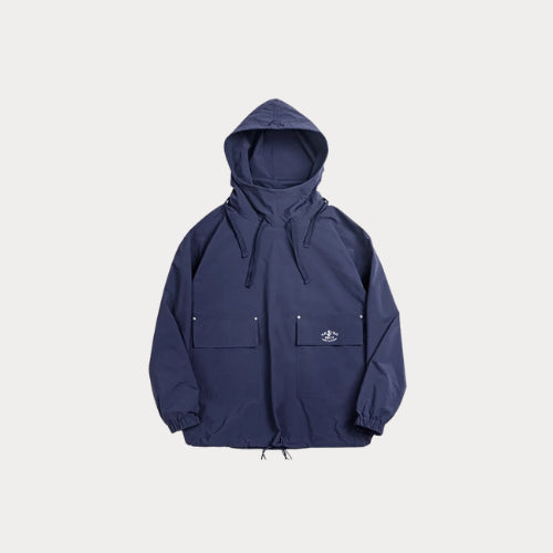Vintage Deck Smock Hoodie – Outdoor Windproof Pullover Jacket with Pockets
