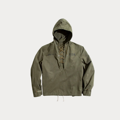 Retro Green Deck Jacket – Hooded Windbreaker Pullover