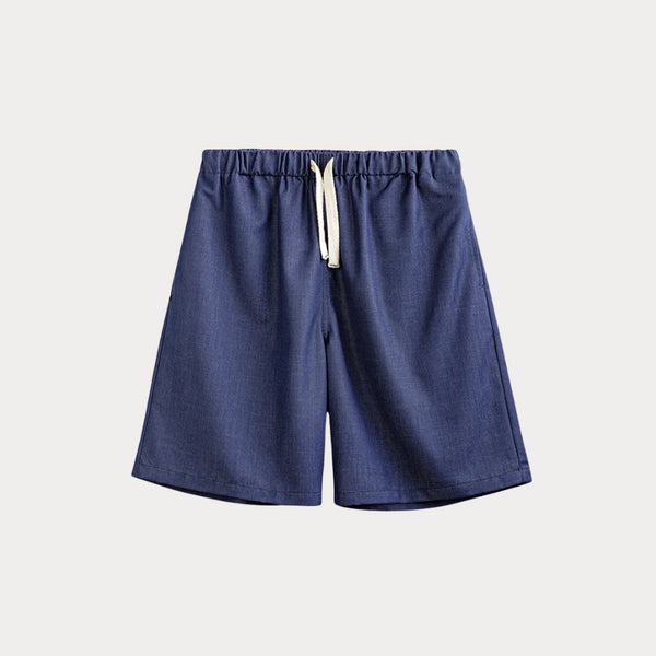 Retro Washed Denim Shorts – Men’s Loose Fit Tencel-Blend with Elastic Waist