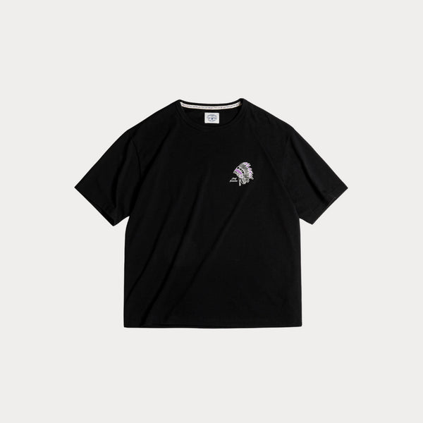 Vintage Indian Print T-Shirt – Black Cotton Loose Fit Summer Tee