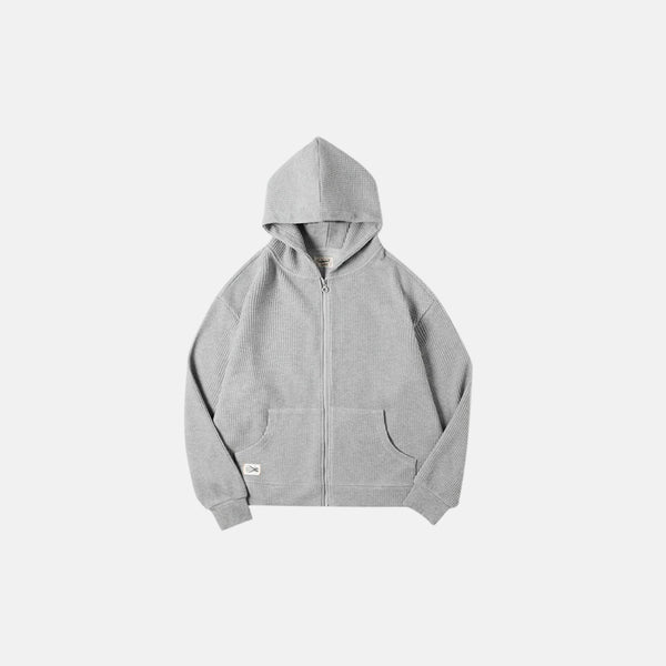 Japanese Vintage Gray Waffle Hoodie