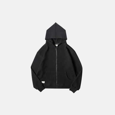 Japanese Vintage Gray Waffle Hoodie