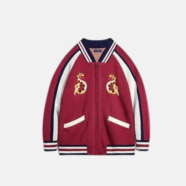 Vintage Yokosuka Embroidered Jacquard Knitted Cardigan