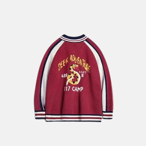 Vintage Yokosuka Embroidered Jacquard Knitted Cardigan