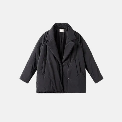 Cotton-padded Lapel Coat Puffer Jacket