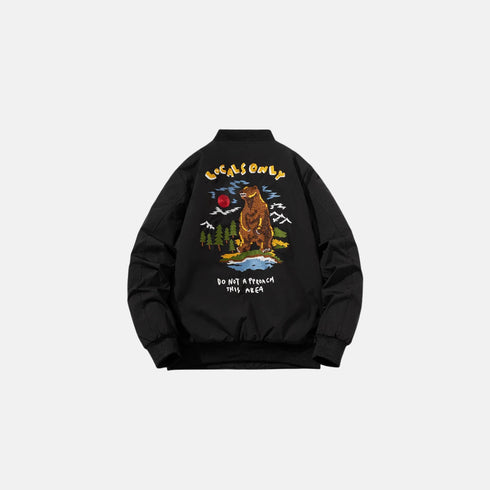 Thick Embroidered Baseball Winter Jacket