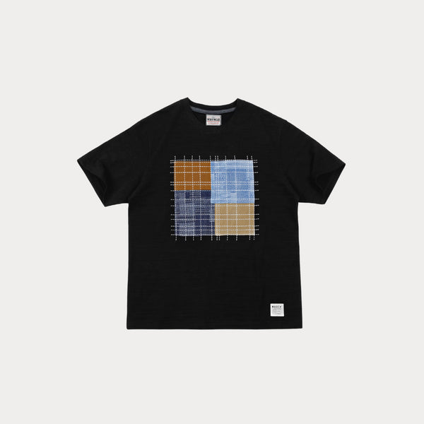Men’s Vintage Color-Block Patchwork T-Shirt – Slub Cotton Summer Street Tee