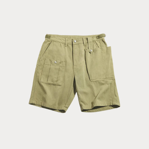 Vintage P37 Cotton Cargo Shorts – Adjustable Waist Military Style Summer Bottoms