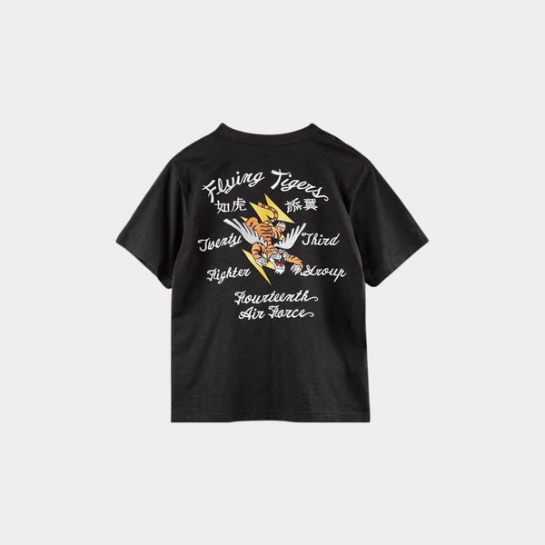 Retro Tiger Embroidered T-Shirt – Men’s 240g Bamboo Summer Tee