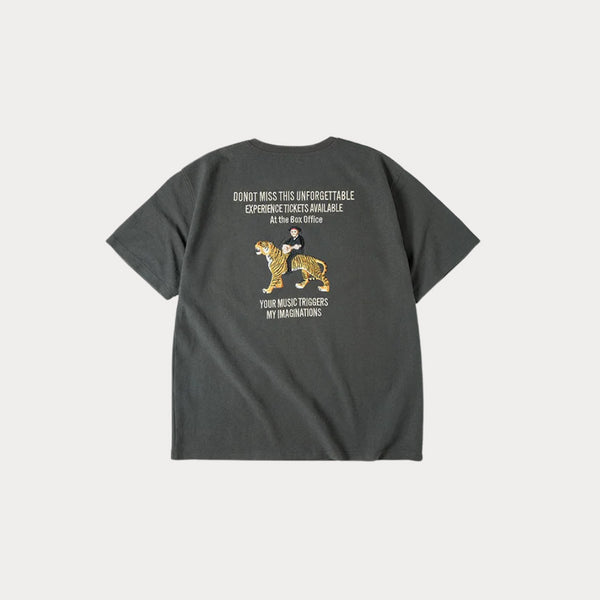 Maden 330g Heavyweight Tiger Embroidered T-Shirt – Men’s Retro Summer Tee