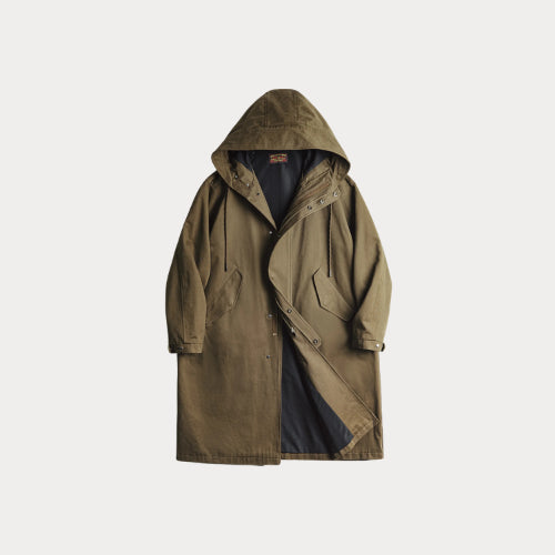 Retro M51 Hooded Windbreaker – Mid-Length Cotton Zipper Jacket