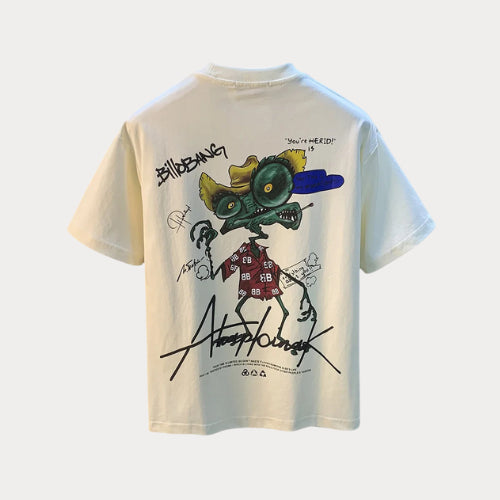 Premium Men's Cartoon Lizard T-Shirt – Funny Summer Loose Fit Tee