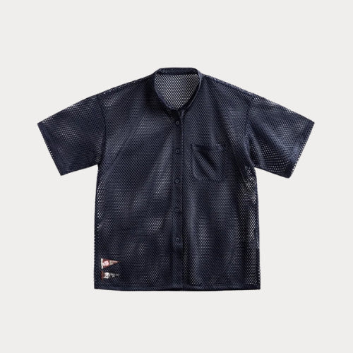 Women's Hollow Out Mesh Shirt – Loose Short Sleeve Summer Blouse & Lightweight Cardigan