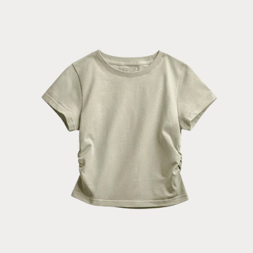 Premium Women's Cotton Crop T-Shirt – Solid Color Slim Fit O-Neck Short Tee for Summer