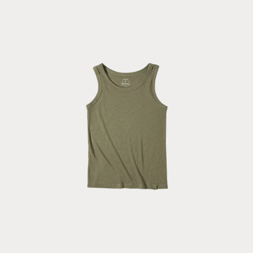 Green tank top on a white background