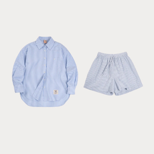 Women's Striped Summer Two-Piece Set – Casual French Style