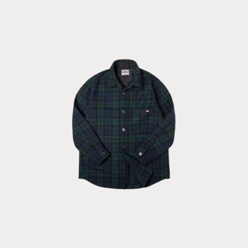 Green plaid shirt on a white background