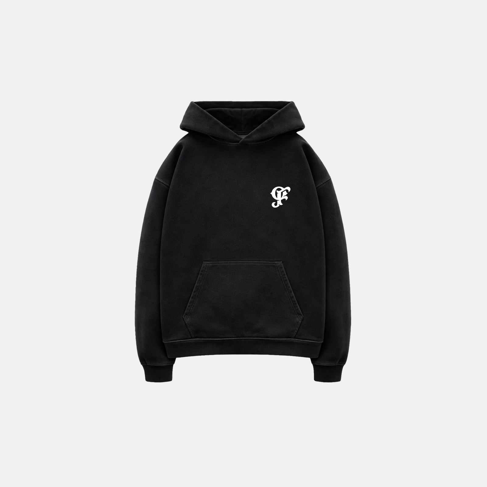 Black 500gsm heavyweight hoodie
