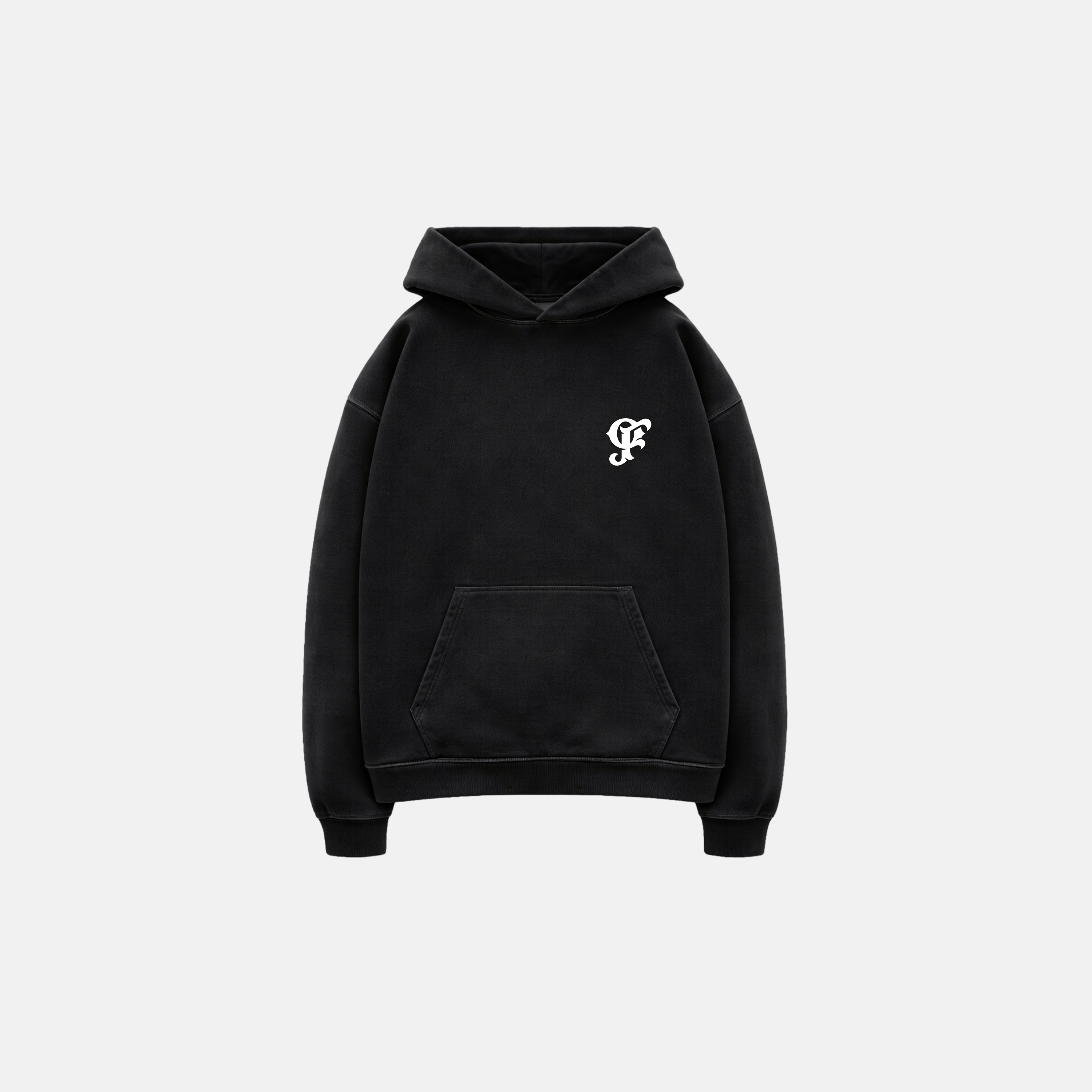 Black 500gsm heavyweight hoodie