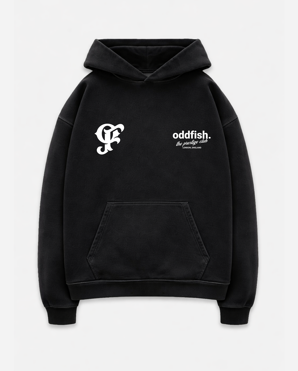Hoodie with oddfish double logo black