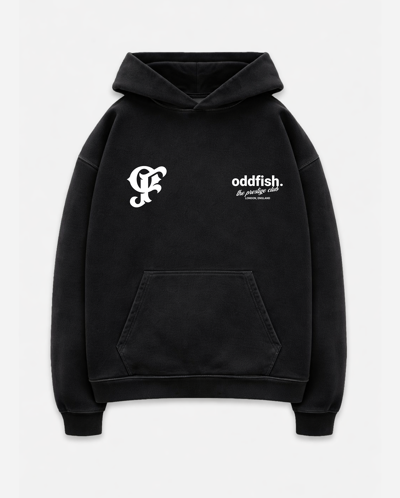 Hoodie with oddfish double logo black