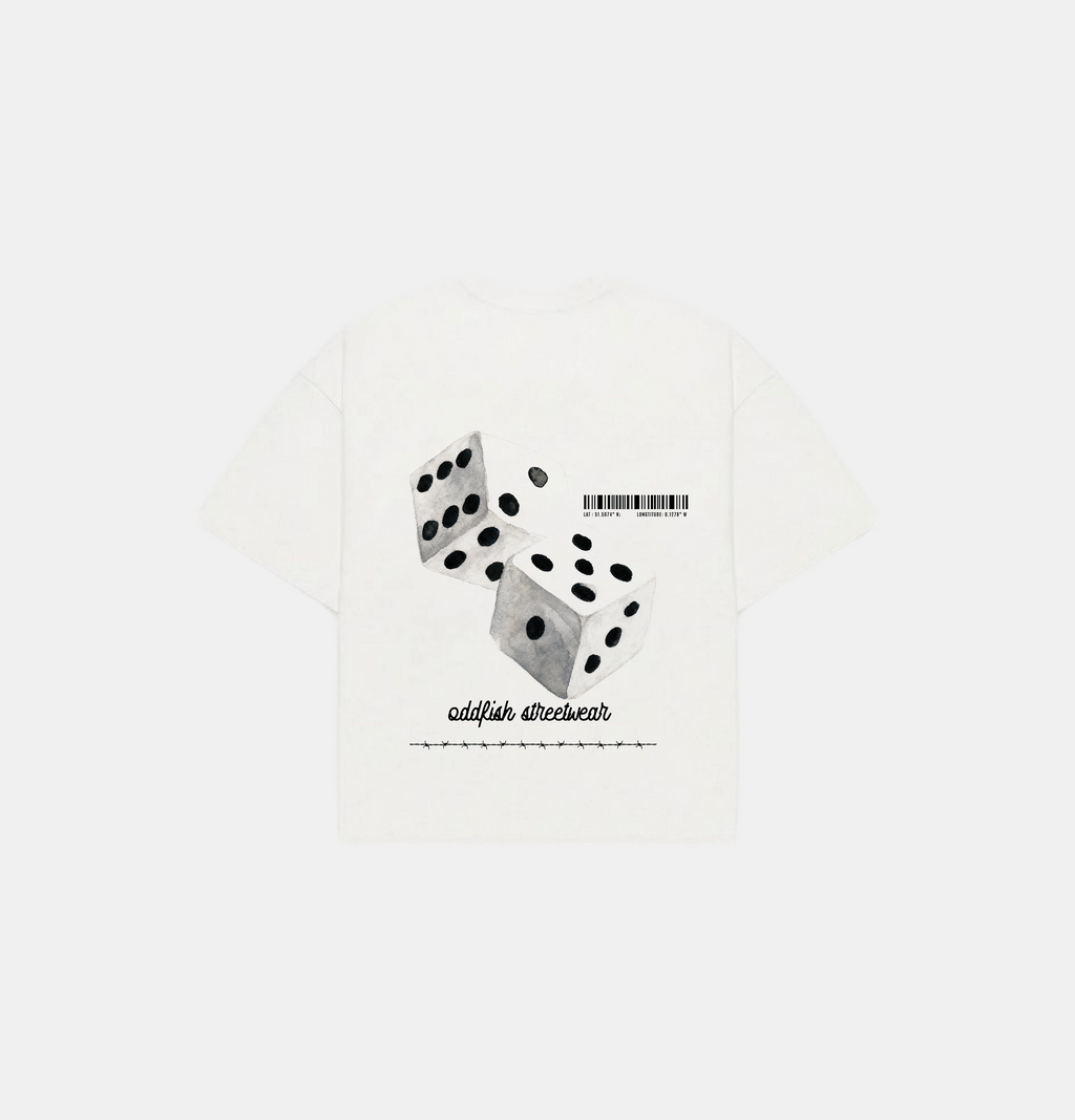 roll the dice white tshirt