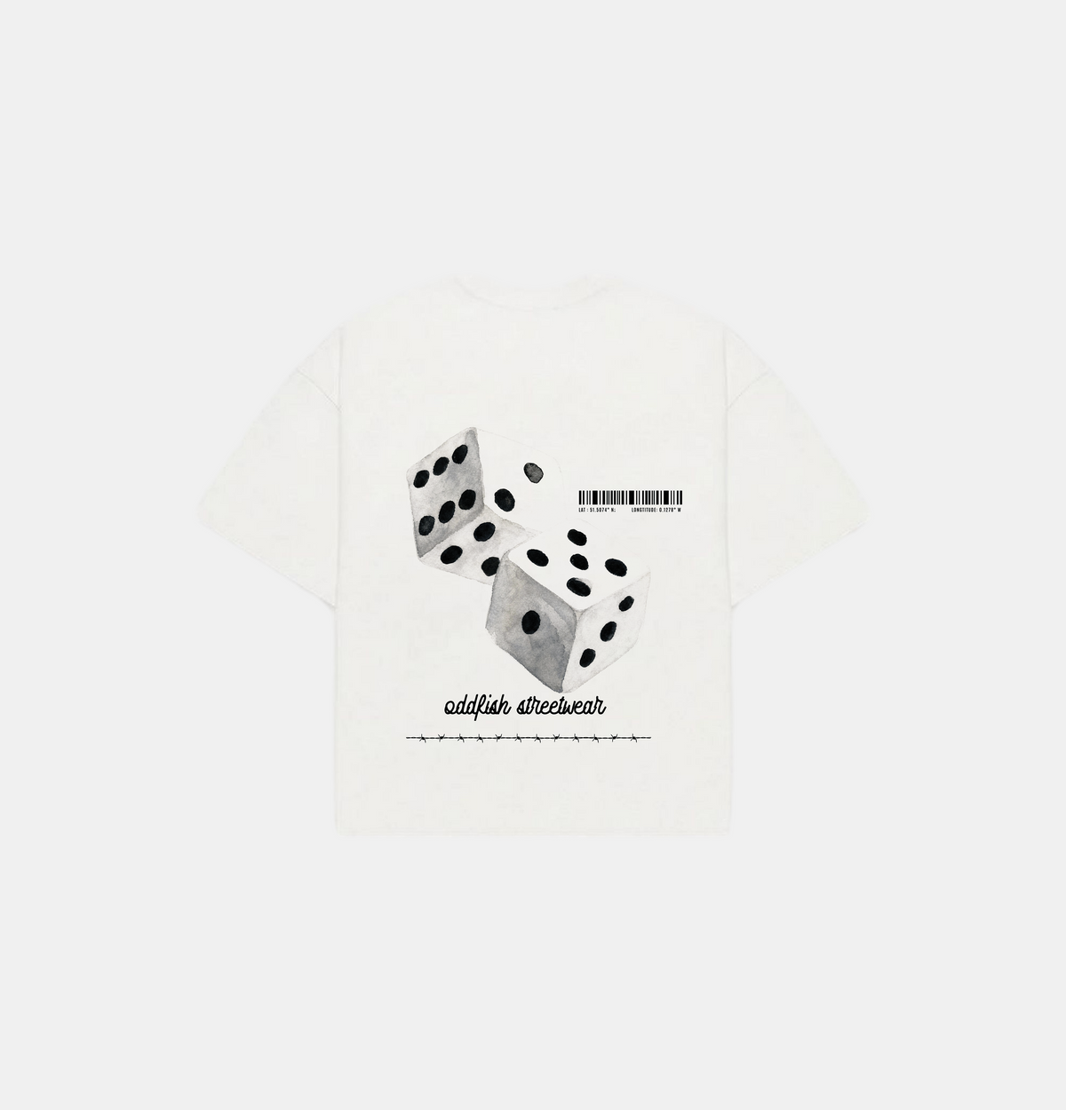 roll the dice white tshirt
