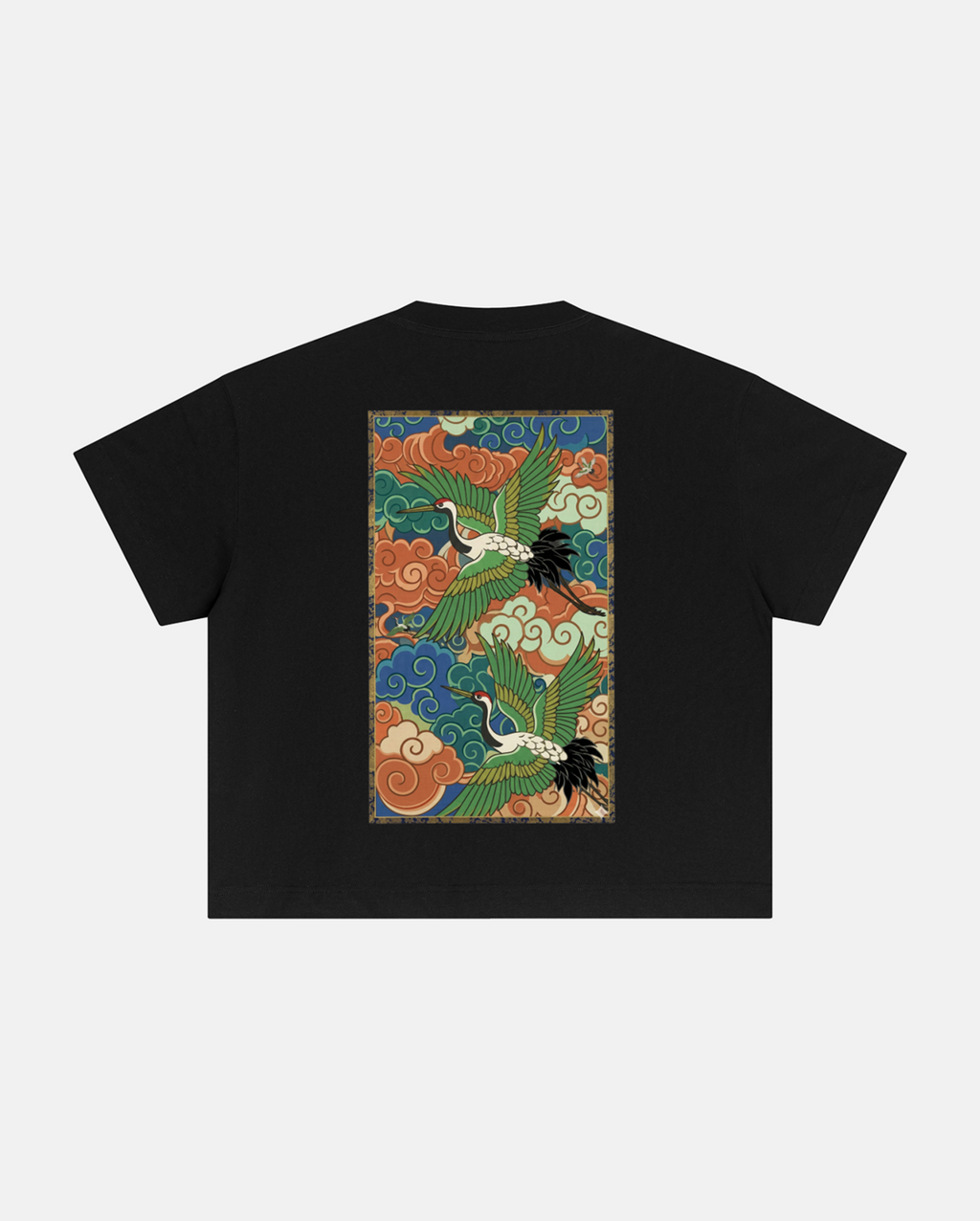 crane and clouds tee v2 black