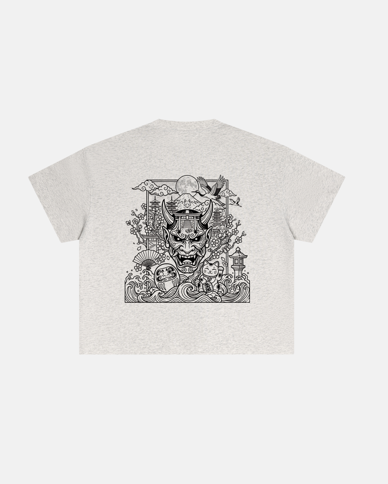 japanese tattoo tee oat gray